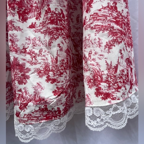 *SOLD* NWT | Women’s BooHoo Red Porcelain Strappy Milkmaid Mini Dress | Size 8 - Picture 13 of 13